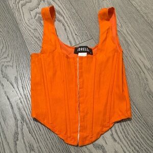 sorella boutique neon orange corset top